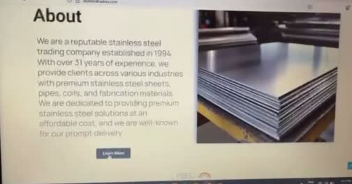 Stainless Steel Trading & Wholesale Website — About Us